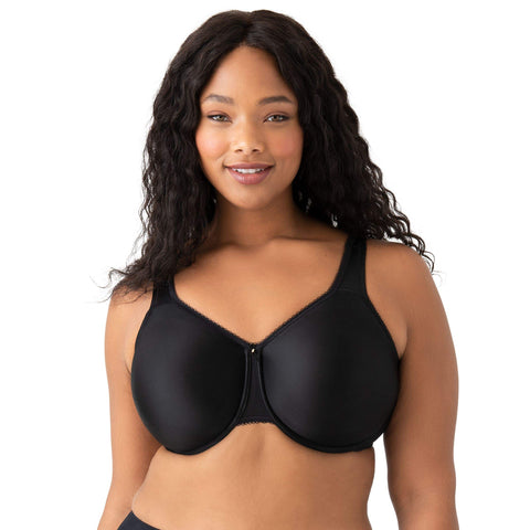 Wacoal Women's Basic Beauty Unlined Full Figure Underwire Bra, Black, 32D