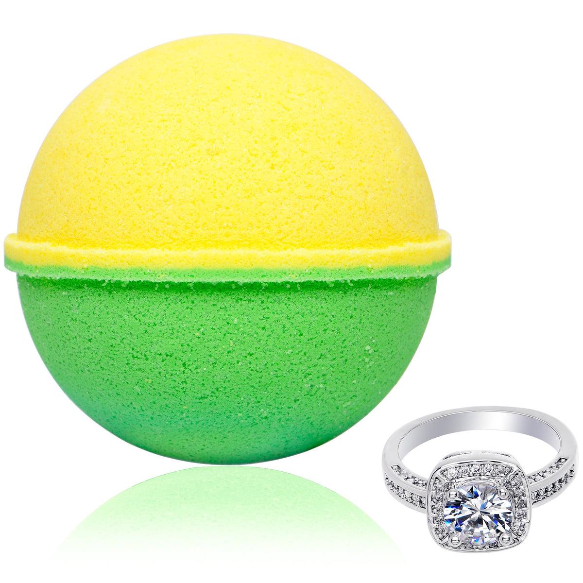 Bath Bomb with Surprise Size Ring Inside Bergamot Extra Large 10 oz. Made in USA