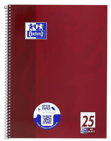 Oxford 100050355 College Notepad School Optic Paper 90 g/mÂ² A4+ Lined/Margin 80 Sheets