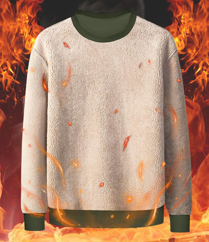 TACVASEN Sweatshirt Men Thermal Fleece Lined Jumper Winter Cotton Pullover Sweaters Plain Sweater Army Green,L