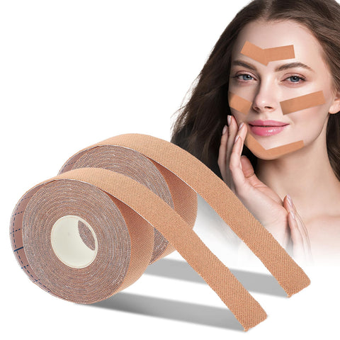 2Rolls Facial Myofascial Face Lift Tape Invisible for Firming and Tightening Sagging Skin, Face & Neck Anti Wrinkle Patches Smooth Fine Lines and Wrinkles, Forehead Lifting Face Tape (1in x 16.4ft)