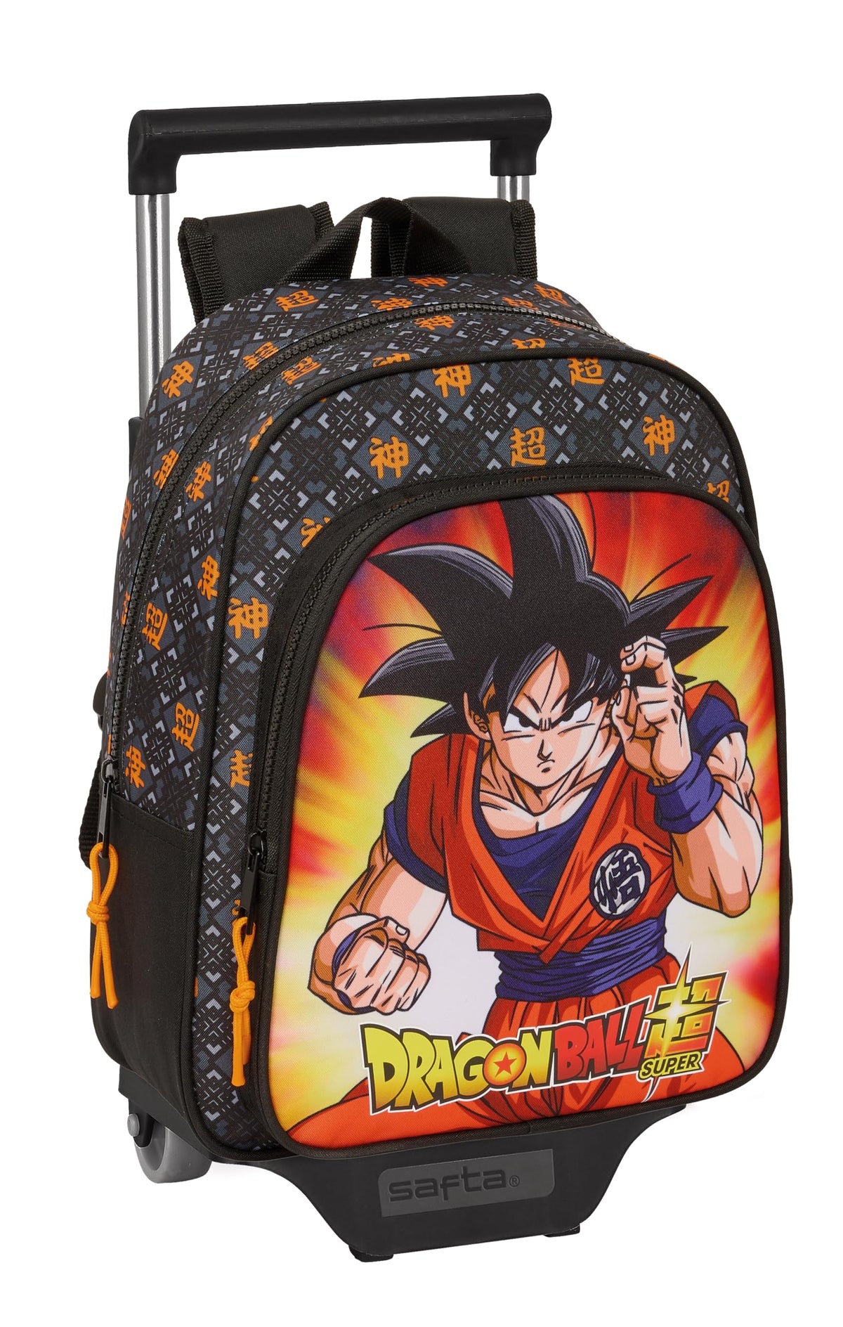safta Dragon Ball Children's Backpack with Trolley 705, Ideal for Children of Different Ages, Comfortable and Versatile, Quality and Durability, 27 x 10 x 33 cm, Black, Estándar,