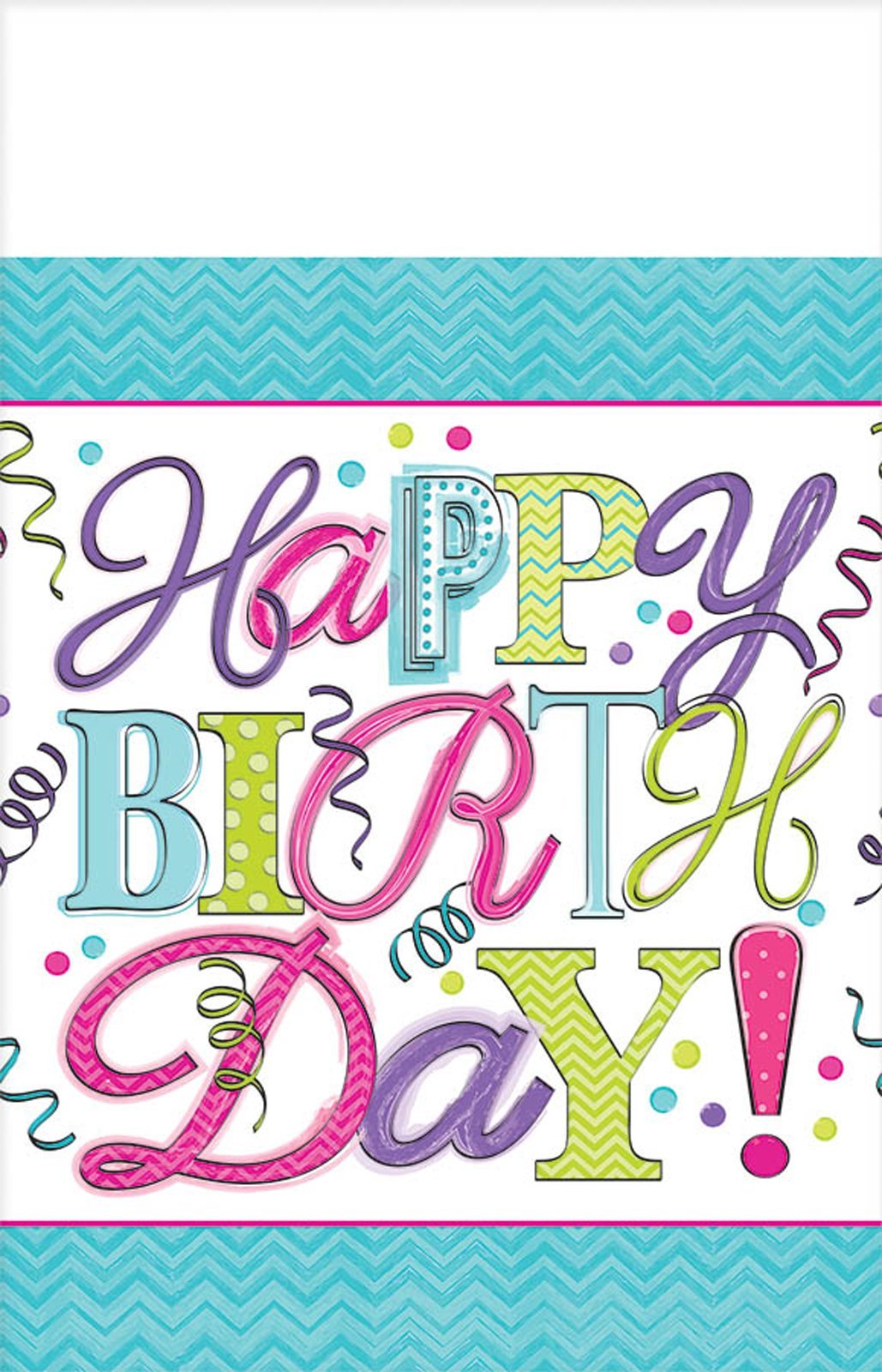 Sweet Birthday Party Plastic Table Cover Tableware, 54" x 102"