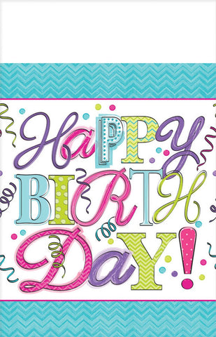 Sweet Birthday Party Plastic Table Cover Tableware, 54" x 102"