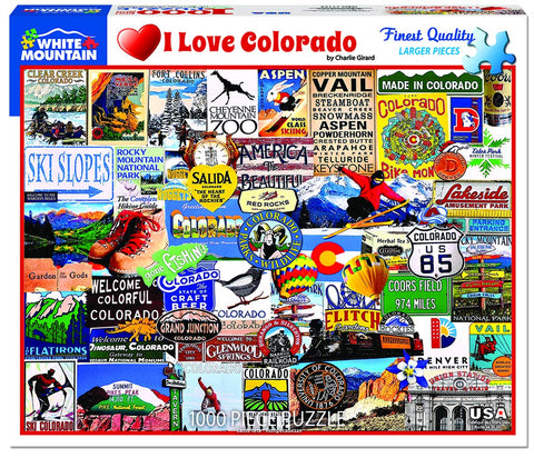 White Mountain Puzzles I Love Colorado, 1000 Piece Jigsaw Puzzle