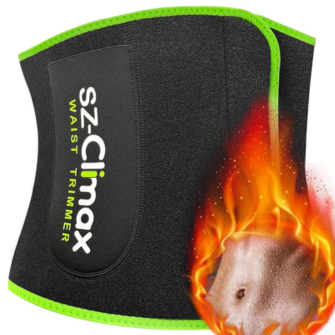 SZ-Climax Waist Trainer Belt, Promotes Sweat Wrap Exercise Belt Women Men Fitness Workout Belt Abdominal Trainers, Back Support with Pocket for Cell Phone