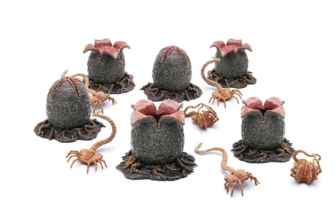 Hiya Toys Aliens: Ovomorph & Facehugger 1:18 Scale Action Figure Set, Multicolor