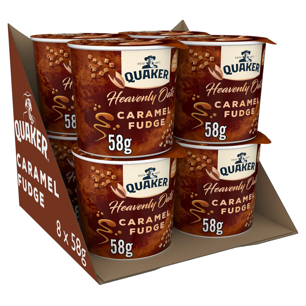Quaker Heavenly Oats Caramel Fudge Porridge Pot 58g (Case of 8)