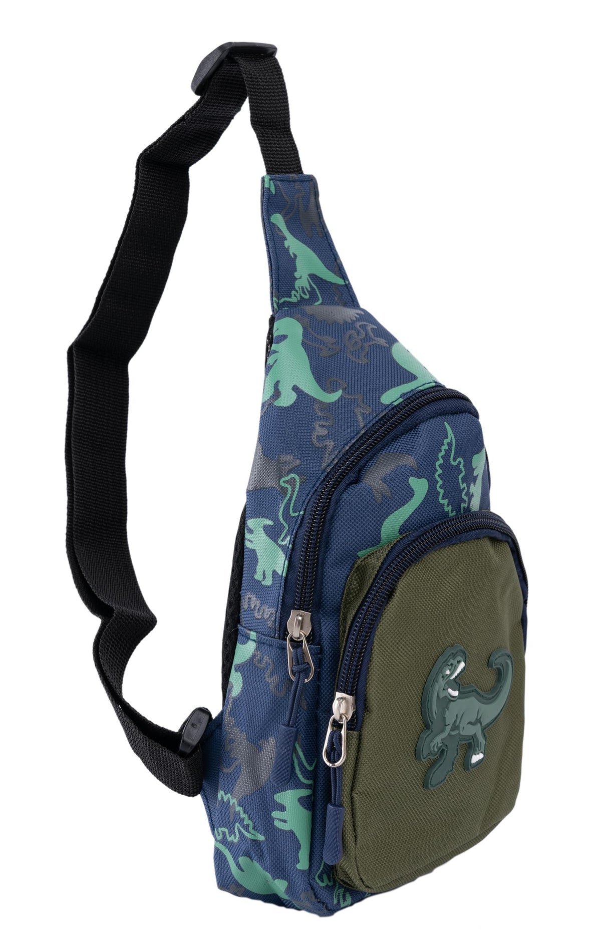 Cute Children Sling Bag Small Cartoon Dinosaur Crossbody Shoulder Bag Coin Purse Waist Backpack Canvas for kid 3-8-Large Navy Blue
