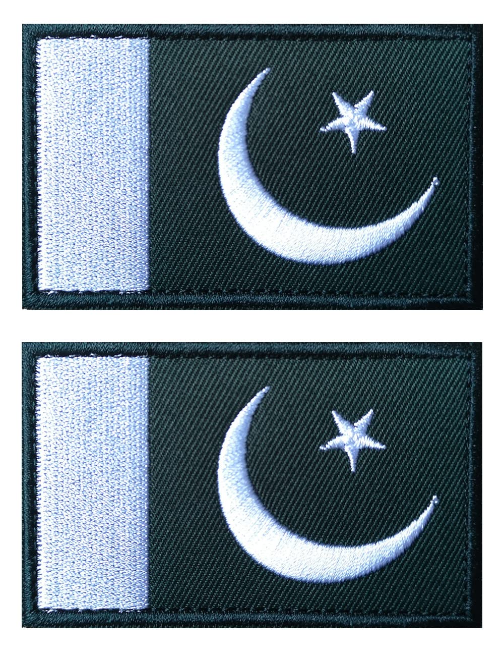 2 PCS AliPlus Pakistan Flag Patches Embroidered Tactical Military Morale Patch Applique Fastener Hook and Loop
