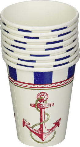 Amscan Anchors Aweigh Party Cups, 9 oz., 8 Ct.