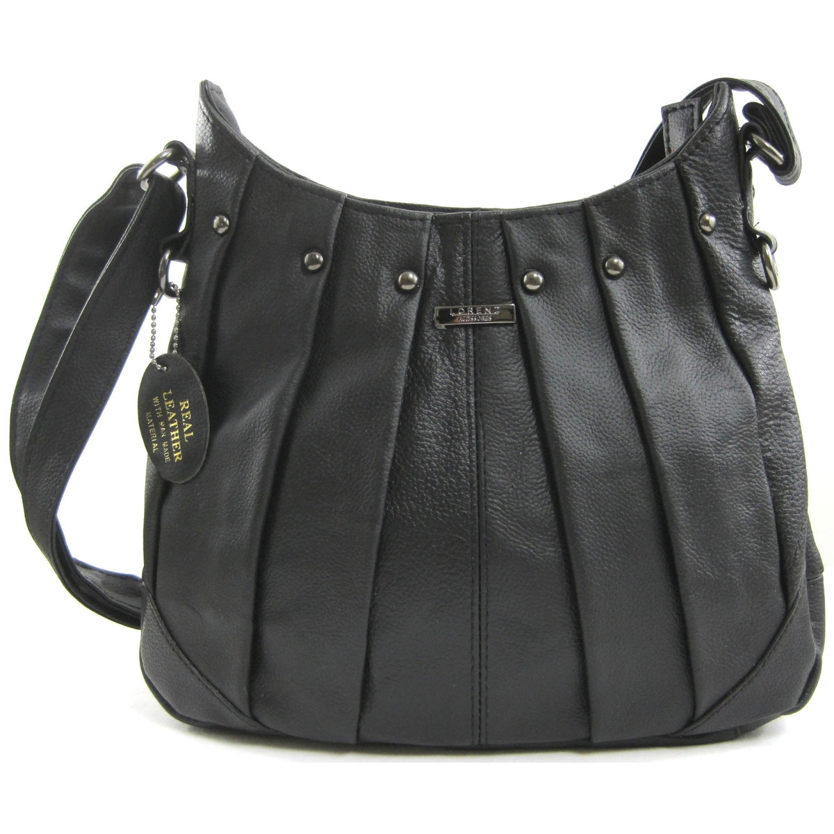On Trend Ladies Leather Handbag Bag Latest Style - Black, Brown, Tan or Red (Black)