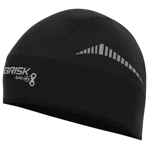 Brisk Cycling Skull Cap Under Helmet Thermal Tight Fit Warm regular size (Black-V2)