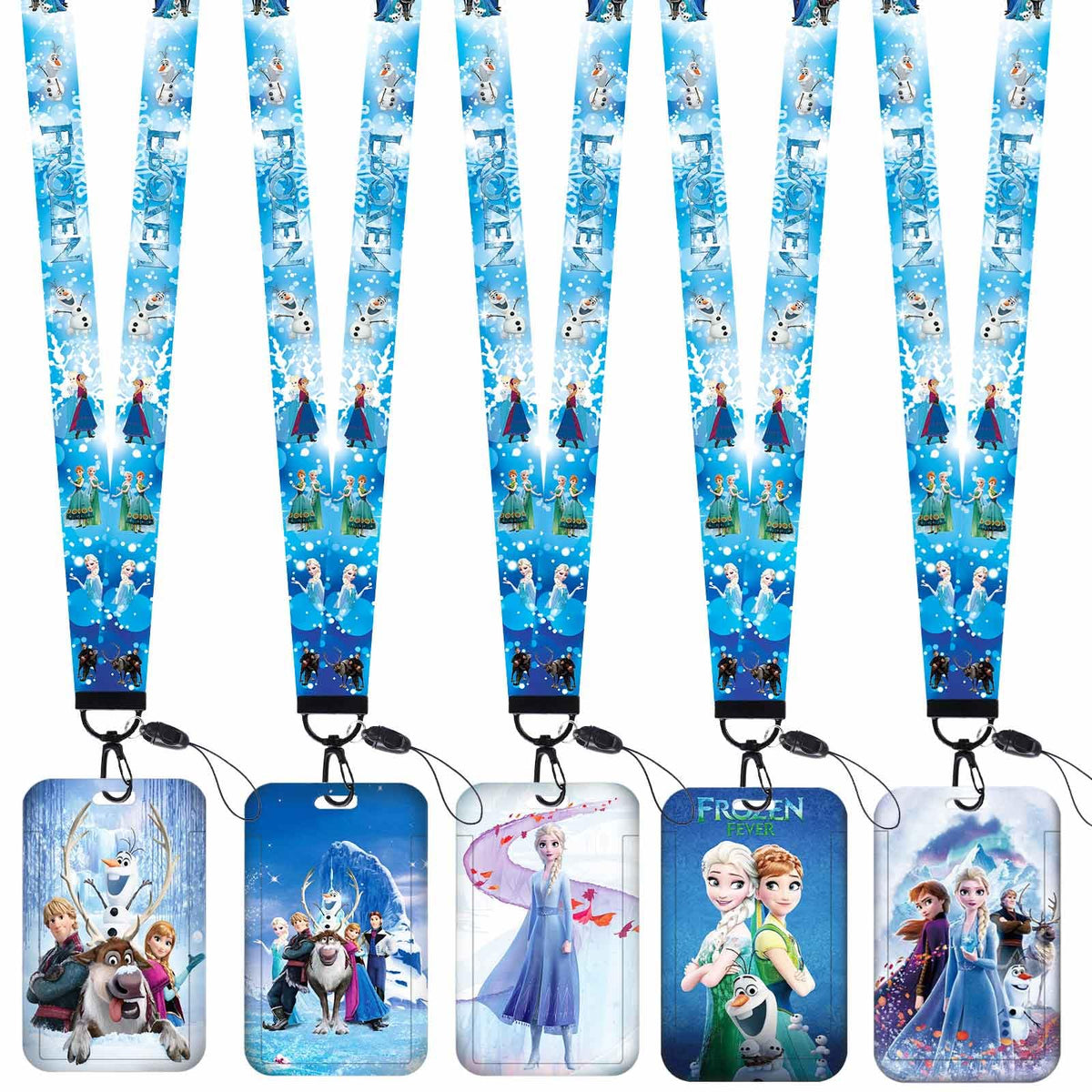 5 Pack Ice Princess Neck Lanyard with ID Badge Holder for Keys Chain Accessories Ice Princess Lanyards Kid lanyards for id Badges Keys Keychain Accessories for Teens