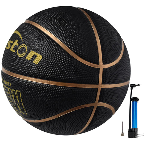 Senston Kids Basketball Size 5 with Pump,Basket Ball Game Indoor/Outdoor Street Basketball for Children (Black)