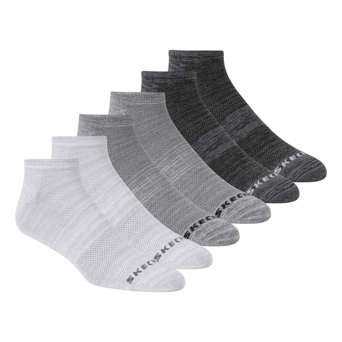 Skechers - Mens Low Cut Socks - 6 Pairs (Grey) S112221-039, Shoe Size 6-12