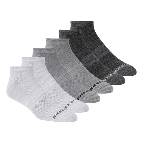 Skechers - Mens Low Cut Socks - 6 Pairs (Grey) S112221-039, Shoe Size 6-12