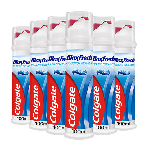 Colgate Max Fresh Toothpaste with Cooling Crystals 6 x 100ml | fresh breath toothpaste | Fresh FX technology for 10X longer lasting cooling* | helps to fight cavities | keeps teeth white