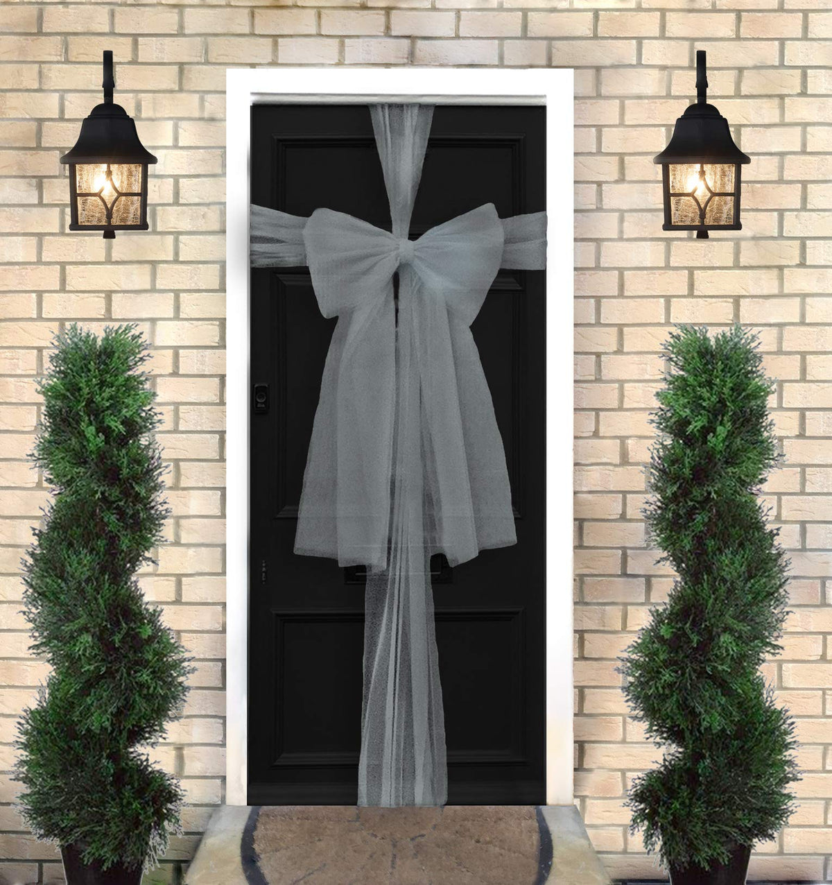 Davies Products Ltd Silver Organza Christmas Front Door Bow Kit - 9M
