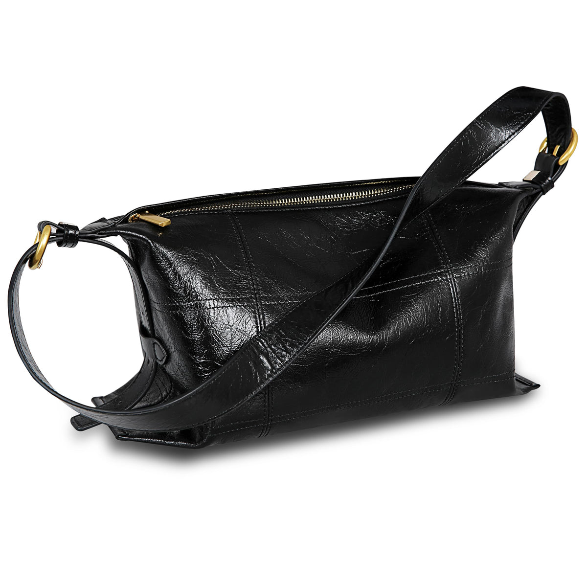 Iswee Soft Leather Shoulder Bag for Women Black Crossbody Bags Fashion Designer Handbags Ladies Satchel Purse Trendy Hobo (Black)
