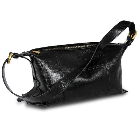 Iswee Soft Leather Shoulder Bag for Women Black Crossbody Bags Fashion Designer Handbags Ladies Satchel Purse Trendy Hobo (Black)