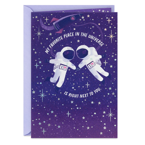 Hallmark Birthday Card for Husband, Wife, Boyfriend, Girlfriend (Astronauts, Favorite Place in The Universe)