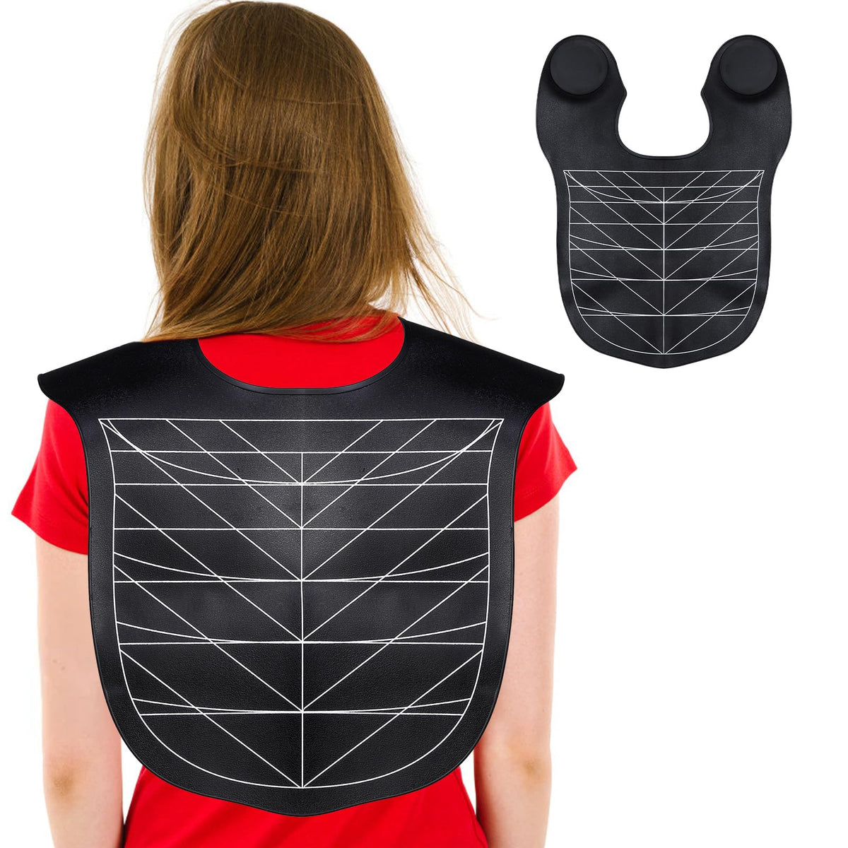 yarlung Hair Cutting Collar Cape, Silicone Hair Cutting Guide Cape for Hair Styling, Salon Hairdressing, Barber Shop, Weighted Neck Wrap, Black, Black, 22x16.5inches