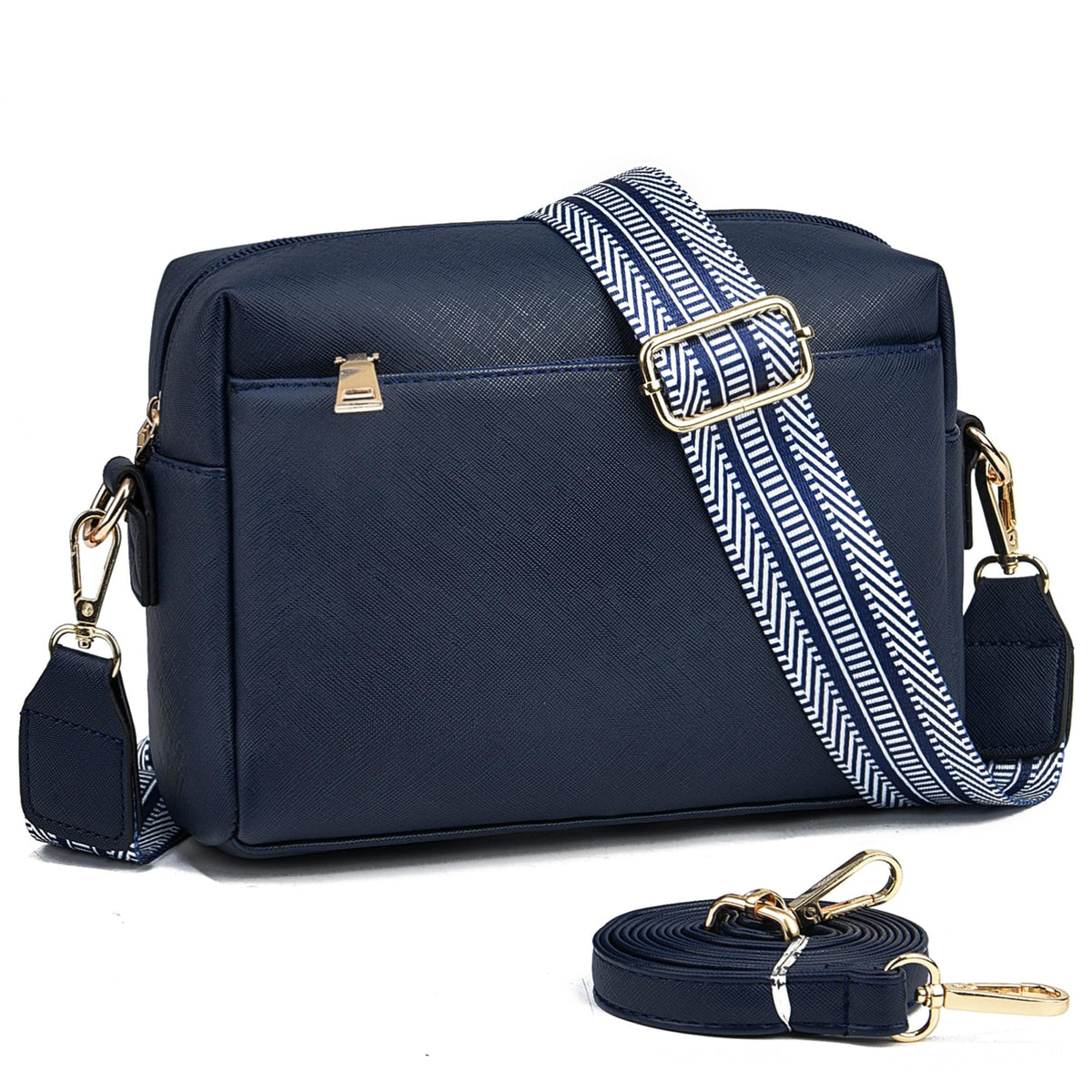 COCIFER Small Crossbody Bags for Women Vegan Leather Purses Women's Shoulder Handbags Wallet Satchel Cross Body Purse (Dark Blue)