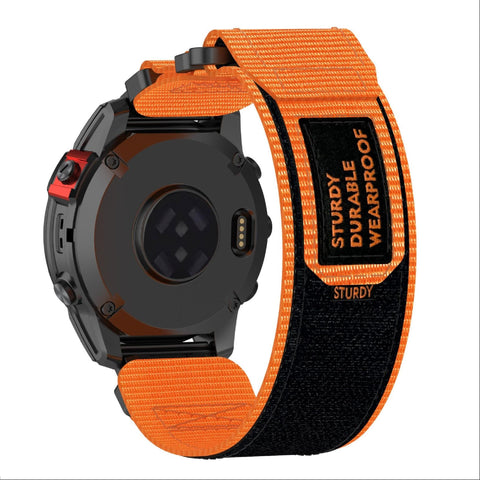 GIOPUEY Strap Compatible with Garmin Fenix 8 47MM/Fenix E 47MM, Flexible Nylon Braided Strap, Strap Replacement [Unisex] - Orange