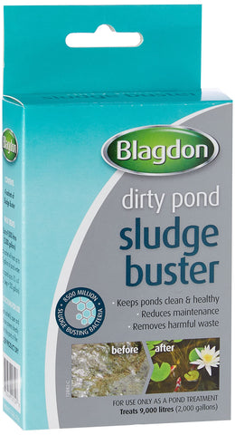 Blagdon Pond Sludge Buster, Digests Harmful Organic Waste, Introduces Good Bacteria, Keeps Pond Clean, 4 x 9g Sachets, Each Sachet Treats 2,273 Litres