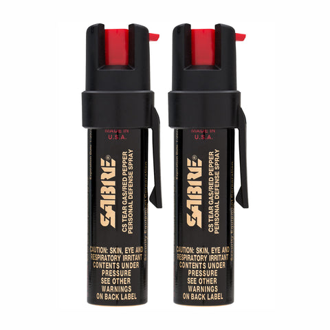 SABRE Advanced Pepper Spray, 3-in-1 Formula Contains Maximum Strength Pepper Spray, CS Military Tear Gas and UV Marking Dye, Compact Belt Clip for Easy Carry and Fast Access, 35 Bursts, 0.67 fl oz
