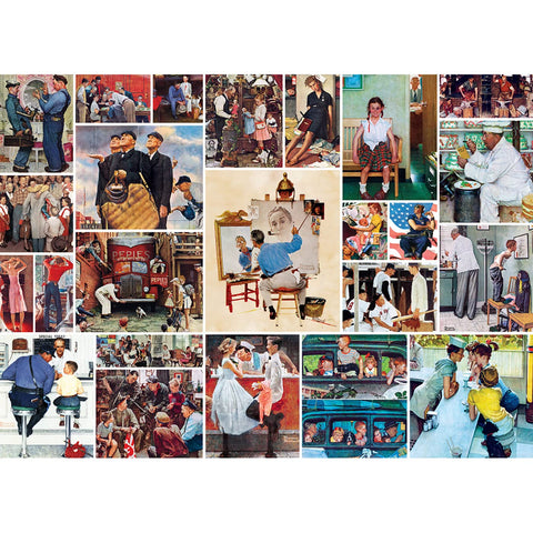 Masterpieces 1000 Piece Jigsaw Puzzle for Adults, Family, Or Kids - Rockwell Collage - 19.25"x26.75"