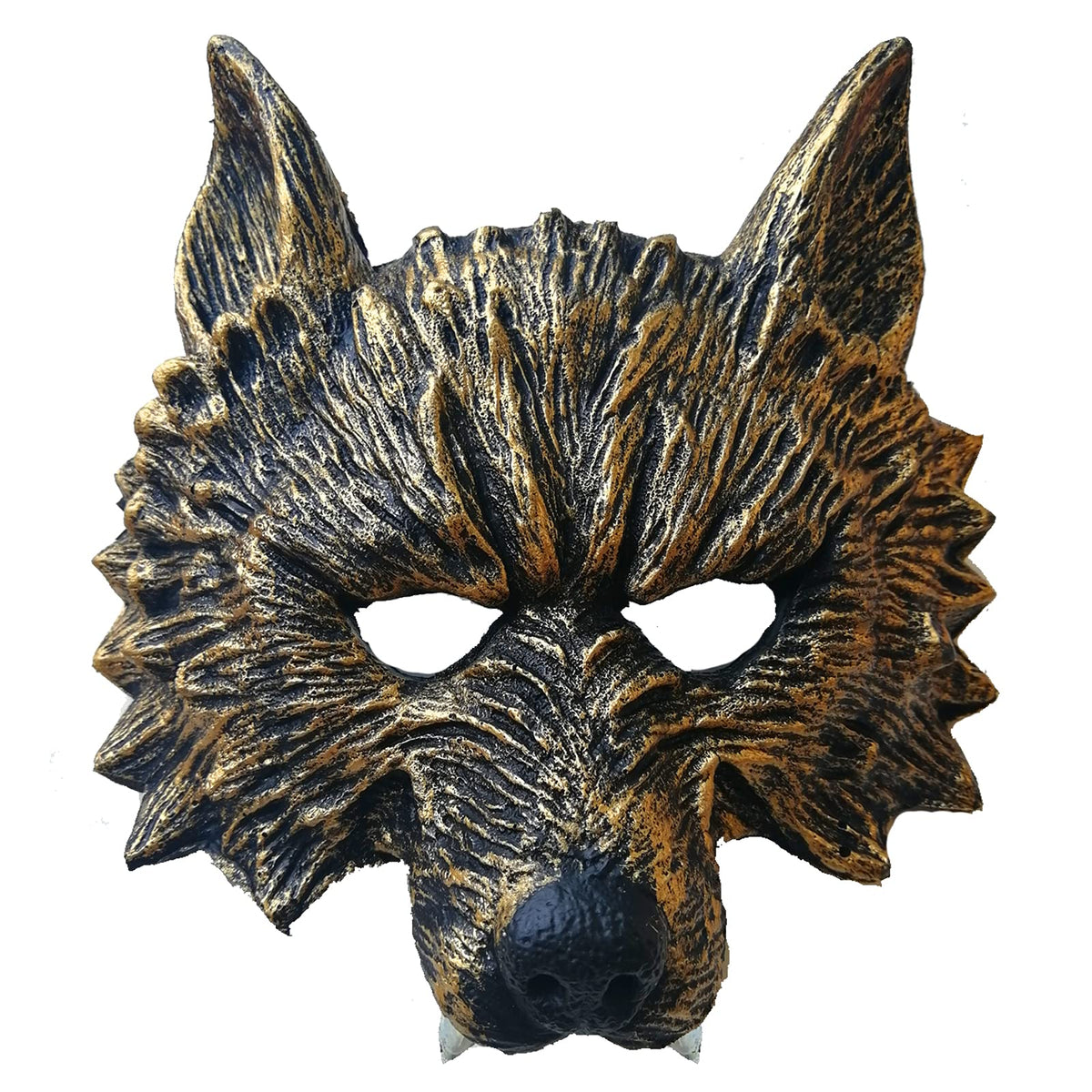 Wolf Mask, Animal Head Masks for Adult, Scary Werewolf Mask for Festival Cosplay Halloween Costume, Gold, Medium