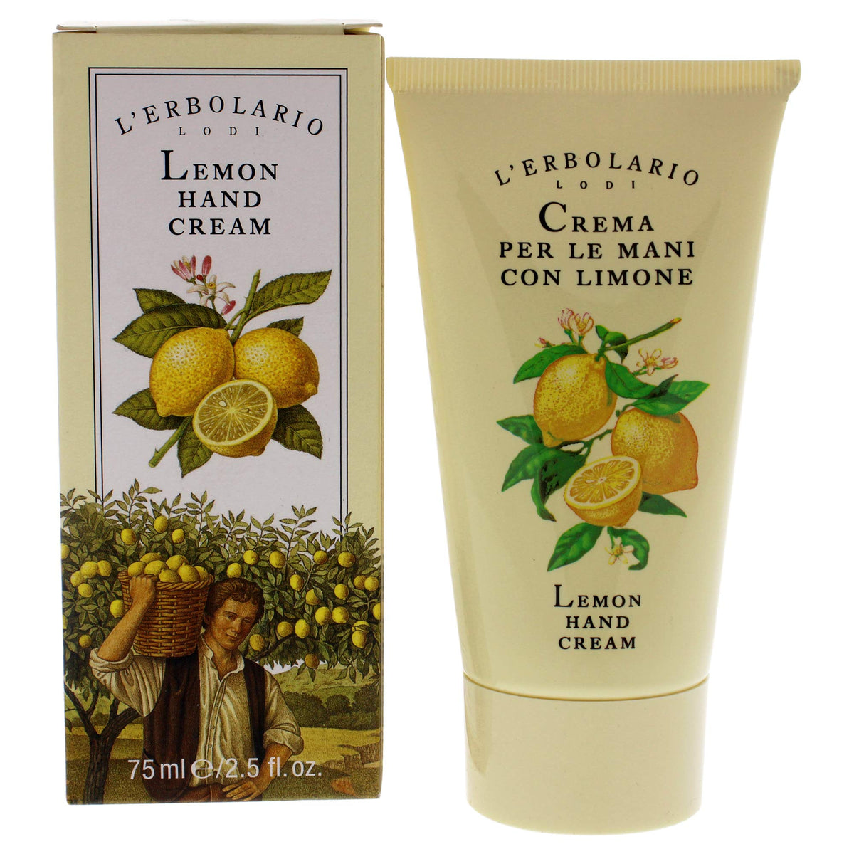 Lâ€™Erbolario Lemon Hand Cream - Dry Hands Hand Lotion with Hydrating Glycerin - Shields Skin from Dryness and Redness - Refreshing Lemon Scent - 2.5 oz