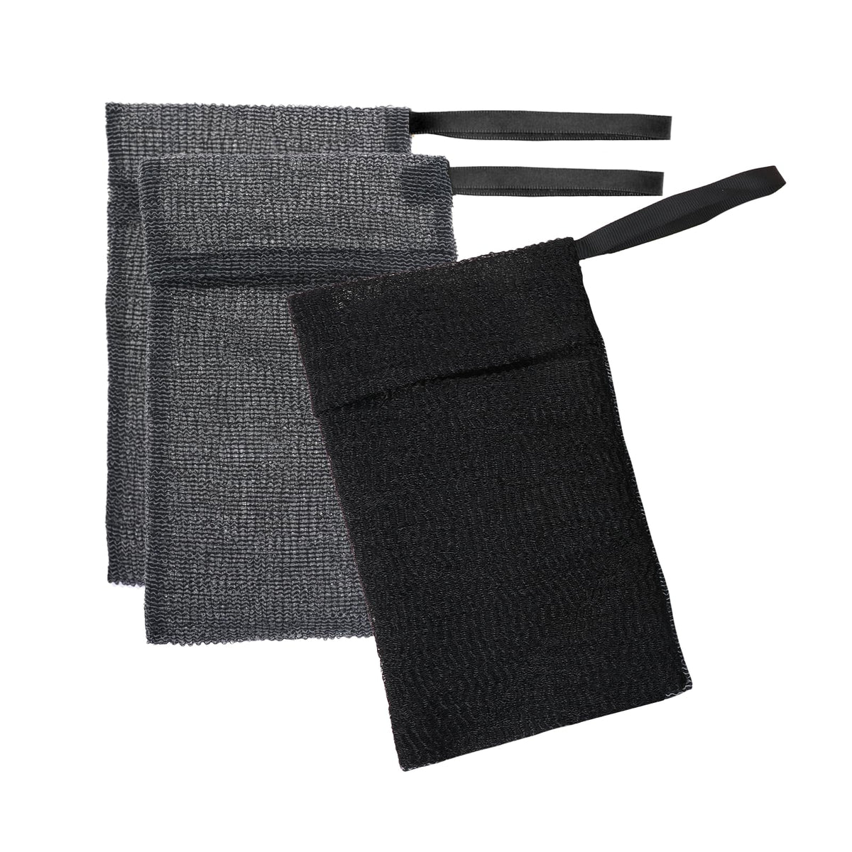 COMNICO 3PCS Soap Bag Nylon Exfoliating Soap Saver Pocket Mesh Bar Soap Foam Lather Pouch Drying Soap Holder Body Scrubber Rough Sponge Exfoliator for Bath Shower