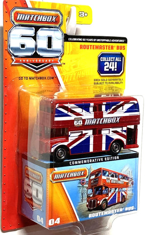 Matchbox 60th Anniversary Superfast Routemaster Double Decker Bus Union Jack British Flag