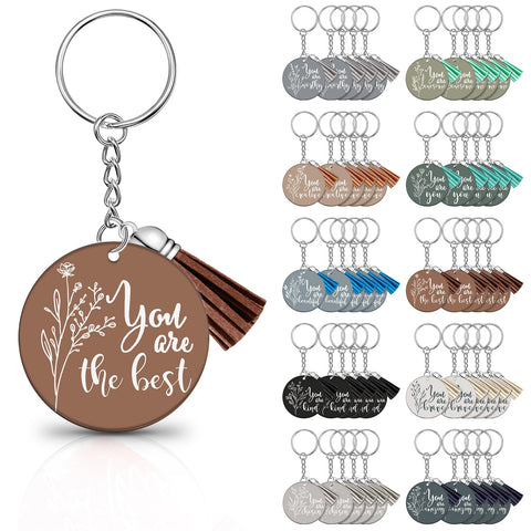Unittype 50 Pcs Inspirational Keychain Acrylic Keychain Employee Appreciation Gifts for Coworker Student Thank You Key Chains(Aesthetic style)