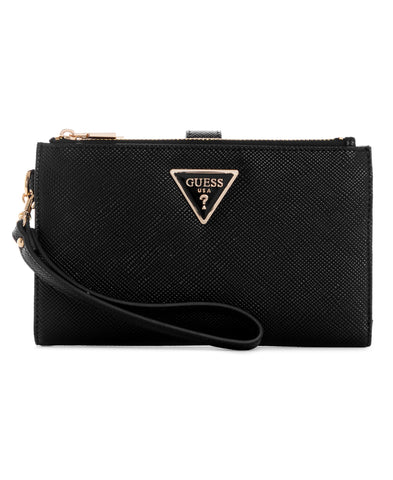 GUESS Laurel Double Zip Organizer Wallet, Black