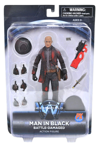 DIAMOND SELECT TOYS Westworld: The Man in Black Battle-Damaged Action Figure, Multicolor