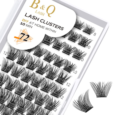 Cluster lashes 72 Clusters Lash Clusters C D Curl Individual Cluster Lashes Mega Volume Eyelash Clusters DIY Lash Extensions Soft Fluffy Cluster Eyelash Extensions (NM-D-8-16MIX)