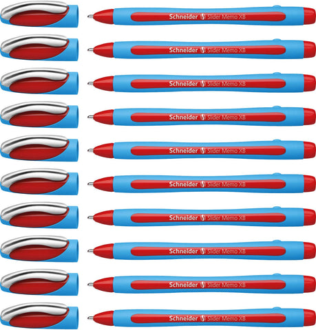 Schneider Slider Memo XB 150202 Ballpoint Pen Red Pack of 10