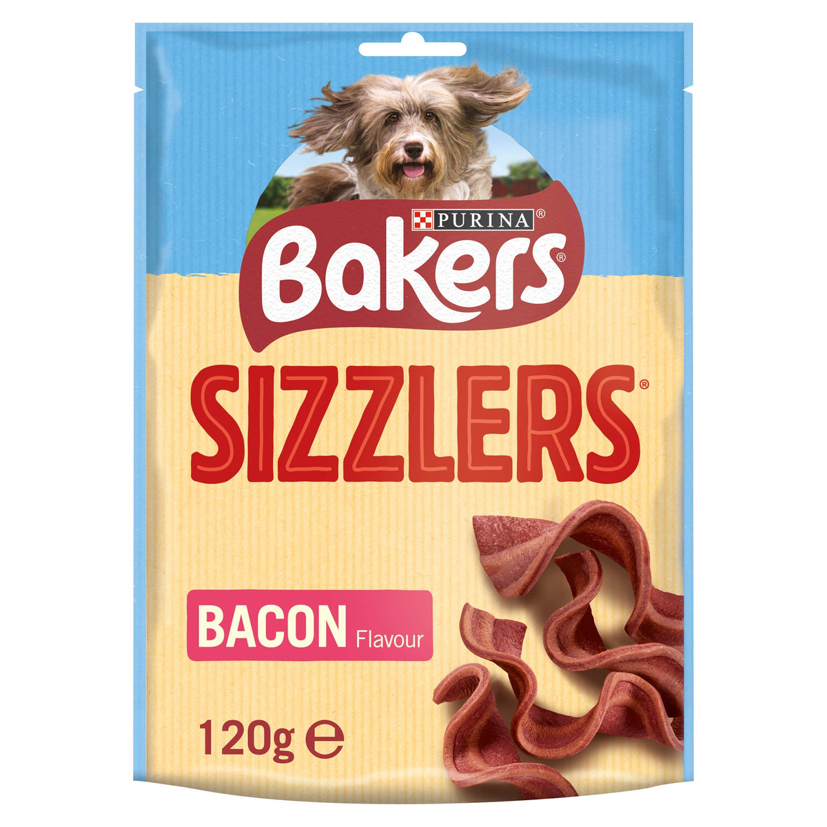 Bakers Sizzlers Dog Treats Bacon 120g - Case of 6 (720g)