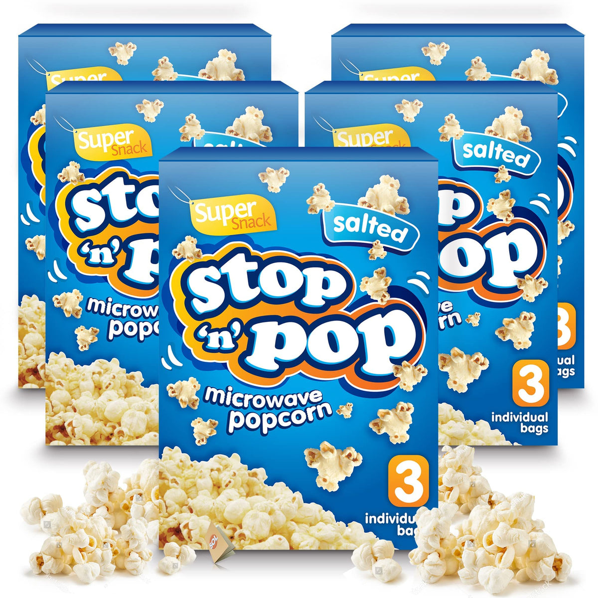 12pk x 85g SOL Stop n Pop Microwave Popcorn | Salted Popcorn Flavour | Popping Pop Corn Kernels for The Family | Flavoured Popcorn Kernels Popcorn Microwave Includes SOL Sticker