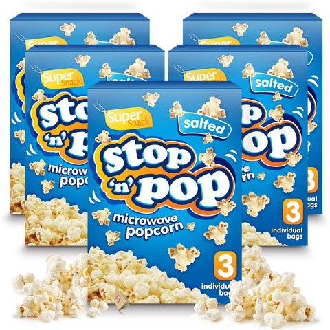 12pk x 85g SOL Stop n Pop Microwave Popcorn | Salted Popcorn Flavour | Popping Pop Corn Kernels for The Family | Flavoured Popcorn Kernels Popcorn Microwave Includes SOL Sticker