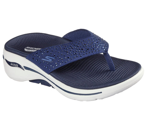 Skechers Women's Flip-Flop, Navy/White, 11