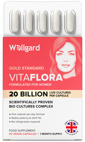 Wellgard Vitaflora Probiotics for Women - Scientifically Proven Bio Cultures for WomenÃƒÆ’Ã†â€™Ãƒâ€šÃ‚Â¢ÃƒÆ’Ã‚Â¢ÃƒÂ¢Ã¢â€šÂ¬Ã…Â¡Ãƒâ€šÃ‚Â¬ÃƒÆ’Ã‚Â¢ÃƒÂ¢Ã¢â€šÂ¬Ã…Â¾Ãƒâ€šÃ‚Â¢s Intimate Flora, 30 Capsules, Made in UK