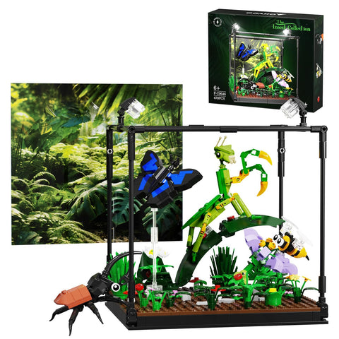 Insect Collection Building Set for Adutls, Compatible with Lego Ideas Insects Animals Landscape, with Butterfly, Mantis, Beetle, Bee Display Models, Bug Building Toy, Fun Gift for Nature Lovers