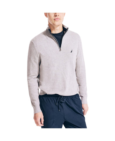 Nautica Men's Navtech Quarter-Zip Sweater, Grey Heather, Medium
