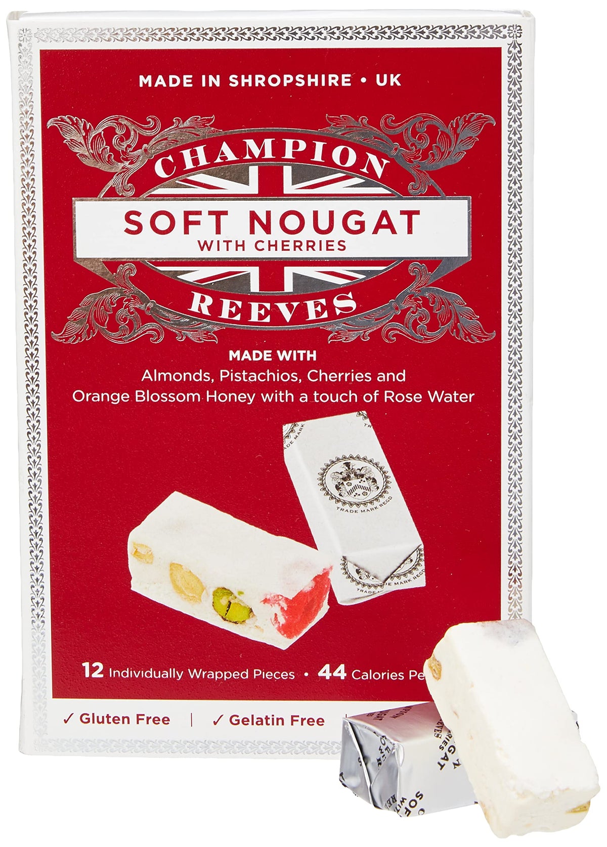 Champion & Reeves, Soft Nougat with Italian Cherries, 12 count
