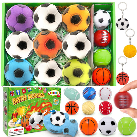 Bath Bomb Gift Set with Surprise Toys Inside 9 Pack Organic Bath Bombs for Kids, Kids Safe Handmade Fizzy Balls for Kid Bubble Bath Ideal Birthday Gift for Boys & Girls